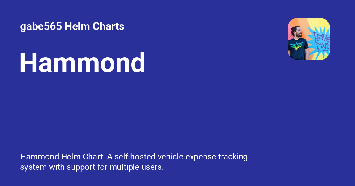 Hammond gabe565 helm charts